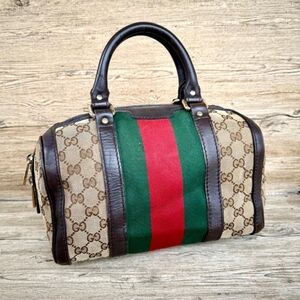 Authentic Gucci Web Boston Bag